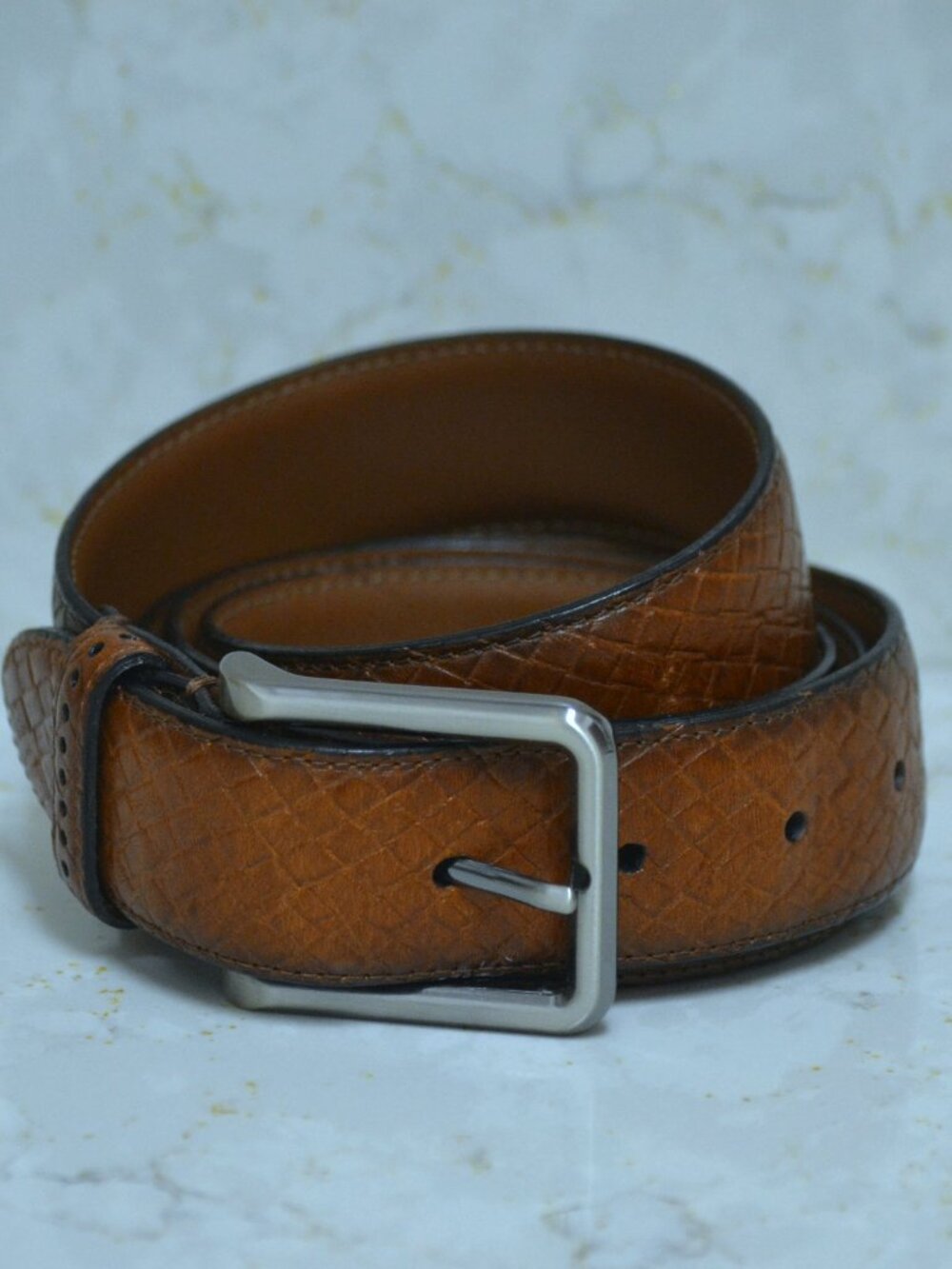 Jos A BANK Mens Brown Genuine Leather Belt